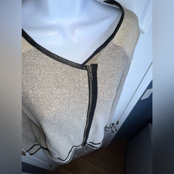 Jack Women’s Small Cream Gray Black Lightweight Full Zip Cotton Blazer Jacket S - Picture 9 of 16